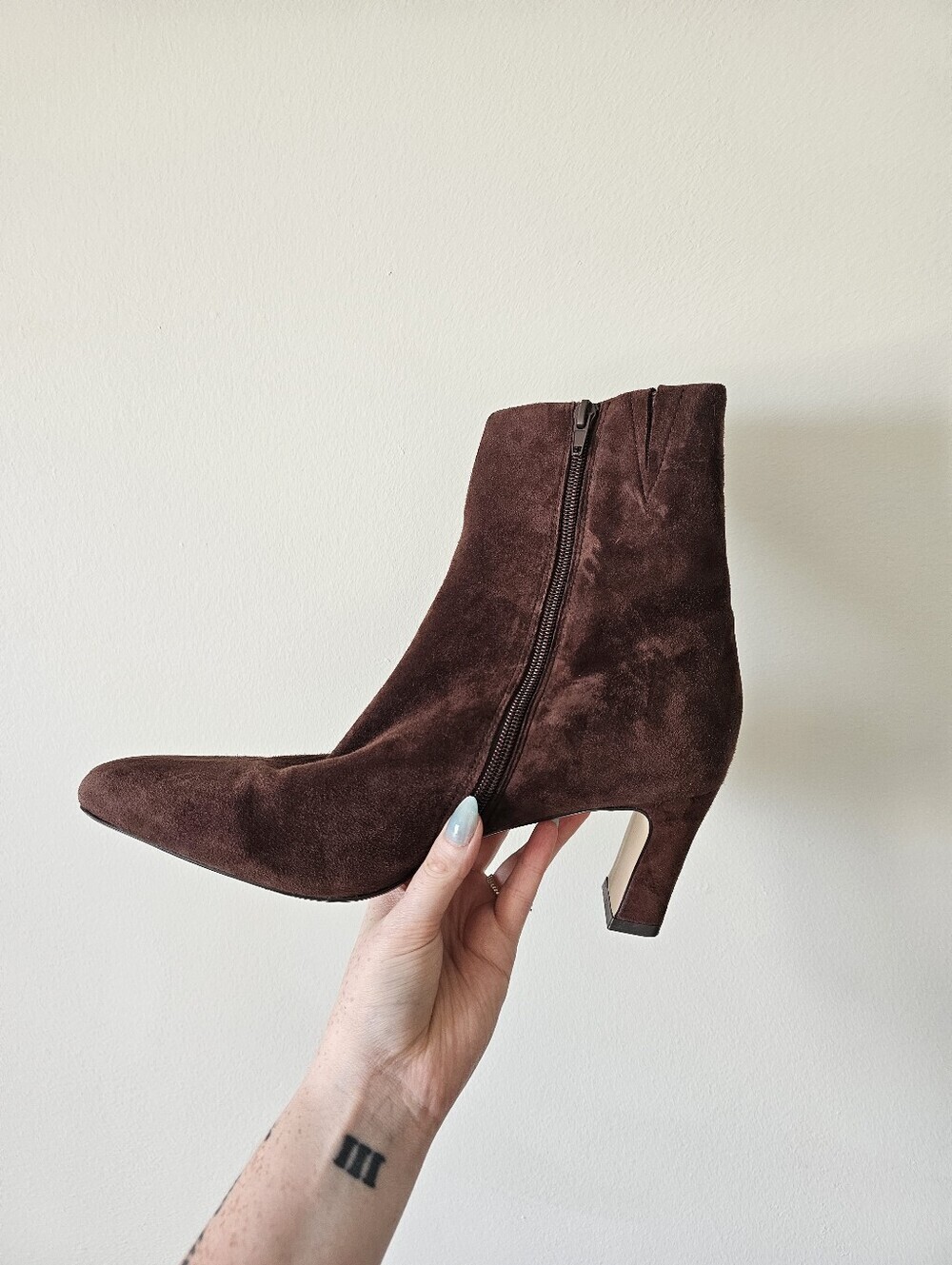 Steve Madden 10 ankle boots brown suede block heel suede - Picture 4 of 11